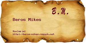 Beros Mikes névjegykártya